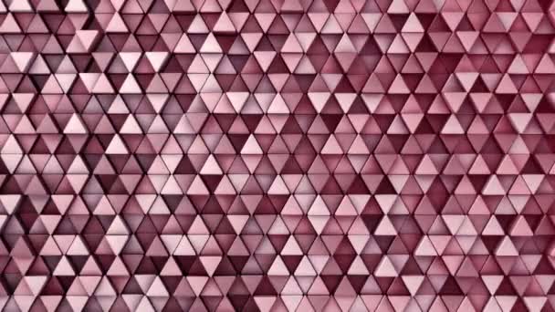 Абстрактный Технологический Фон Анимацией Волновой Мозаики Красных Треугольников Анимация Бесшовного — стоковое видео