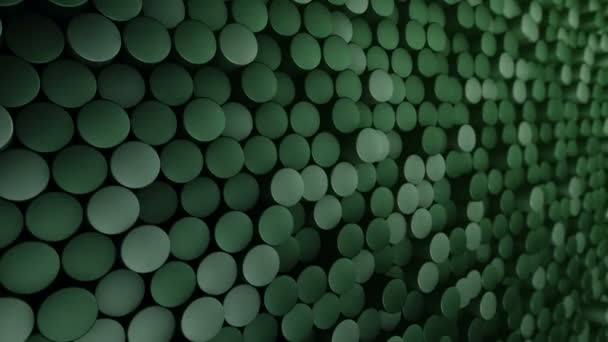 Fundo Tecnológico Com Animação Onda Mosaico Cilindros Verdes Animação Loop — Vídeo de Stock