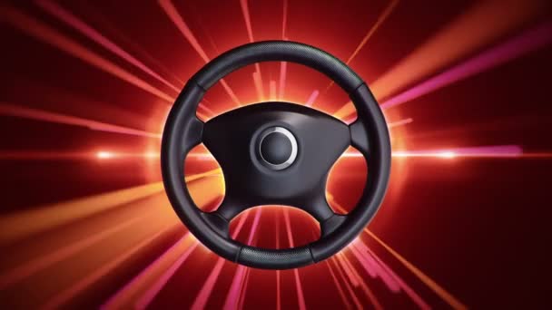 Streszczenie Tła Animacją Kierownicy Samochodu Szybkie Paski Pociągnięcia Symbolizujące Prędkość — Wideo stockowe