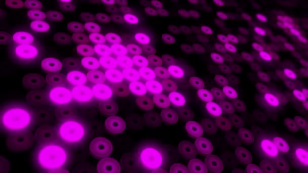 Fondo Abstracto Con Piso Intermitente Luces Proyectores Led Púrpura Animación — Vídeos de Stock