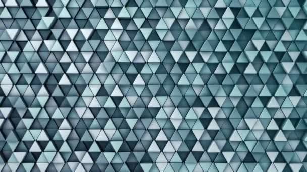 Абстрактный Технологический Фон Анимацией Волновой Мозаики Бирюзовых Треугольников Анимация Бесшовного — стоковое видео