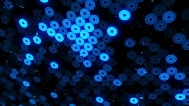 Absztrakt Háttér Villogó Padló Kék Led Fények Projektorok Animáció Zökkenőmentes — Stock videók