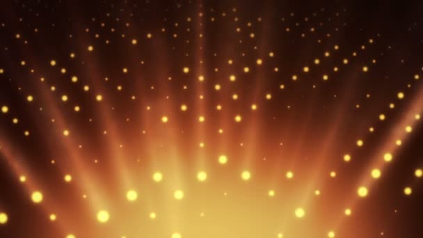 Abstrakter Hintergrund Mit Goldener Wand Aus Lampen Hellen Lichts Mit — Stockvideo