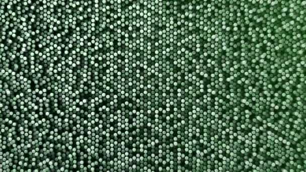 Технологический Фон Анимацией Волновой Мозаики Зеленых Цилиндров Анимация Бесшовного Цикла — стоковое видео