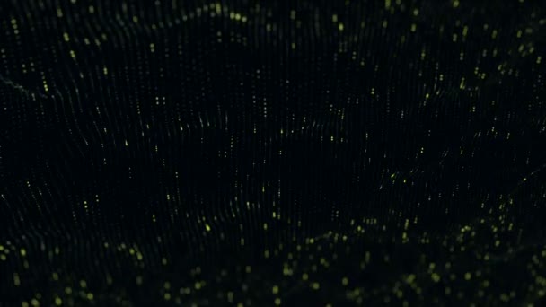 줄무늬와 입자들로 이루어진 추상적 기술적 고리의 애니메이션 — 비디오