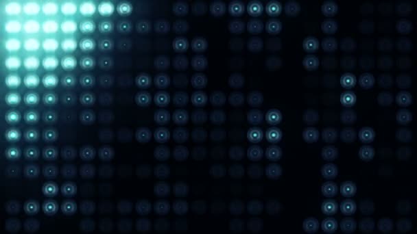 Animation Turquoise Flashing Light Bulbs Led Wall Animation Seamless Loop — Stock Video