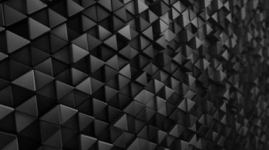 Gri üçgenlerin dalga mozaiğinin canlandırılmasıyla soyut teknolojik arkaplan, kusursuz döngünün animasyonu.