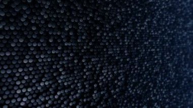 Mavi silindirlerin dalga mozaiğinin animasyonuna sahip teknolojik arka plan, pürüzsüz döngünün animasyonu 