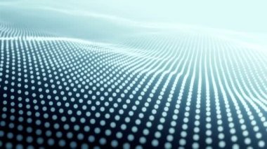 Turkuaz noktalardan gelen dalgalı çizgilerle soyut arkaplan, neon hatlarından yüzeye çıkan animasyon dalgalanmaları, pürüzsüz döngü animasyonları