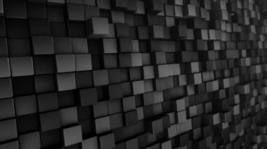 Gri karelerin dalga mozaiğinin animasyonuna sahip teknolojik arka plan, pürüzsüz döngünün animasyonu