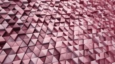 Kırmızı üçgenlerin dalga mozaiğinin animasyonuyla soyut teknolojik arkaplan, kusursuz döngünün animasyonu.