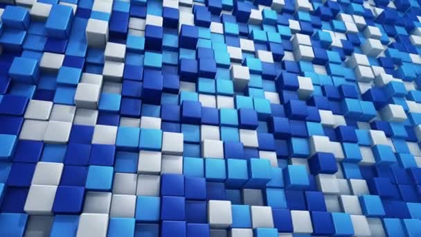 Fond technologique avec animation de vague mosaïque de carrés bleus, Animation de boucle transparente 