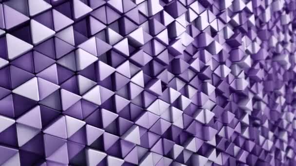 Fondo Tecnológico Abstracto Con Animación Mosaico Onda Triángulos Púrpura Animación — Vídeo de stock