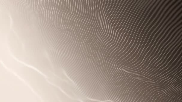 Абстрактний Фон Хвилястими Лініями Золотих Точок Анімація Стискається Поверхні Неонових — стокове відео