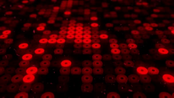Fond Abstrait Avec Plancher Clignotant Des Lumières Led Rouges Des — Video