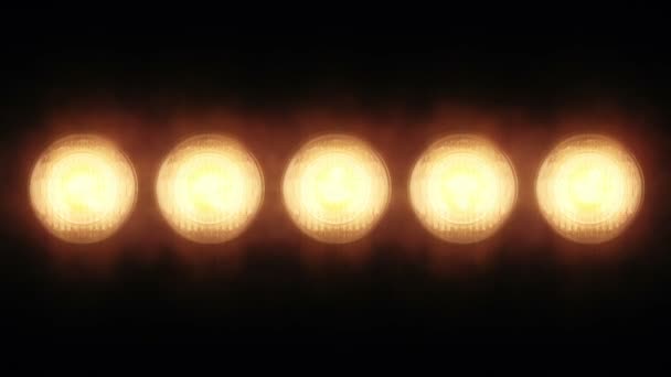 Animation Golden Flashing Light Bulbs Led Wall Animation Seamless Loop — Stock Video