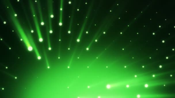 Fond abstrait avec mur vert à partir de lampes de lumière vive avec des projecteurs de rayons lumineux. Animation de boucle transparente 