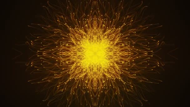 Fundal Întunecat Abstract Animație Particule Aur Mișcare Lentă Sub Formă — Videoclip de stoc
