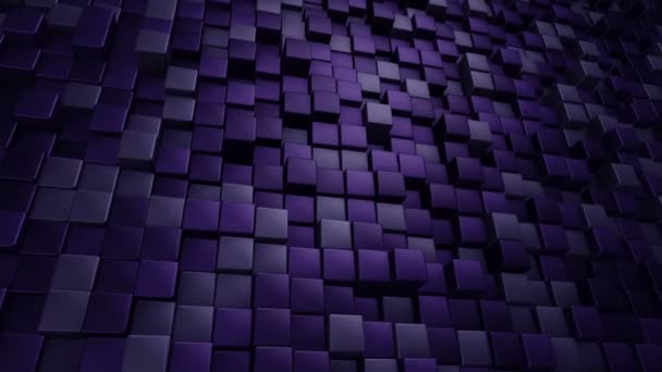 Fondo Tecnológico Con Animación Mosaico Ondas Cuadrados Púrpura Animación Bucle — Vídeo de stock