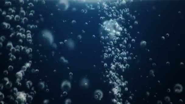 Animation Πλάνα Από Φυσαλίδες Αέρα Υποβρύχια — Αρχείο Βίντεο