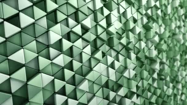 Abstraktní Technologické Zázemí Animací Vlnové Mozaiky Zelených Trojúhelníků Animace Hladké — Stock video