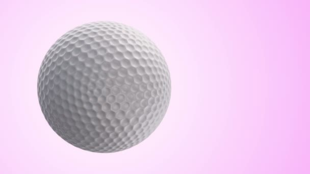 Animation Slow Rotation Ball Golf Game View Close Realistic Texture — Stockvideo