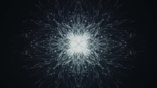 Fond sombre abstrait avec animation de particules grises se déplaçant lentement sous forme de flocons de neige. Animation de boucle transparente .