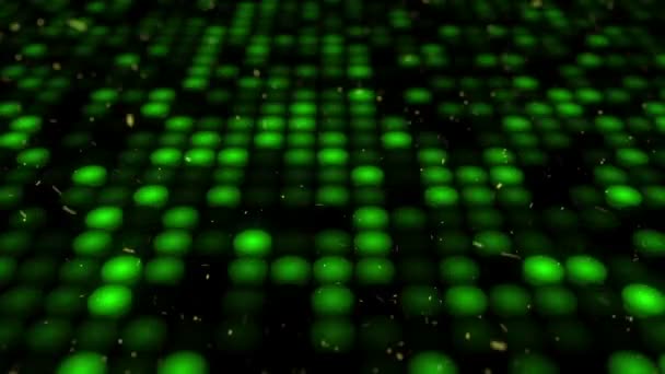 Абстрактний Фон Миготливою Підлогою Зелених Світлодіодних Ліхтарів Проекторів Анімація Безшовної — стокове відео
