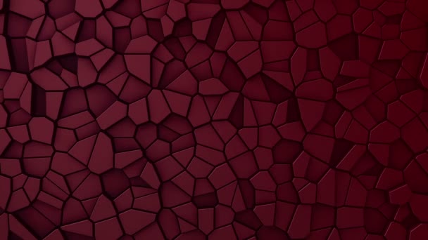 Τεχνολογικό Υπόβαθρο Animation Κυματικού Μωσαϊκού Κόκκινων Πολυγώνων Animation Unlimited Loop — Αρχείο Βίντεο