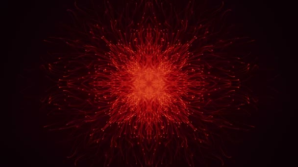 Fond Sombre Abstrait Avec Animation Particules Rouges Lentes Sous Forme — Video