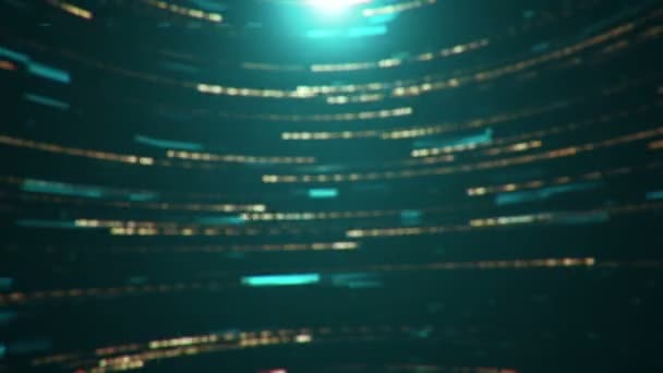 Animatie Van Snelle Stroom Van Strepen Vierkanten Turquoise Achtergrond Animatie — Stockvideo