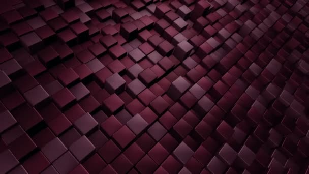 Technological Background Animation Wave Mosaic Red Squares Animation Seamless Loop — Stock Video