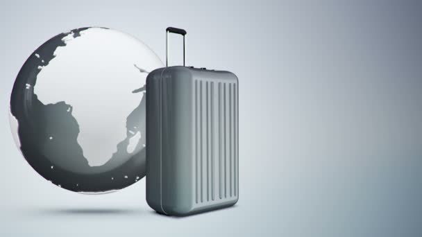 3D动画镜头的行李和全球 无缝循环 — 图库视频影像