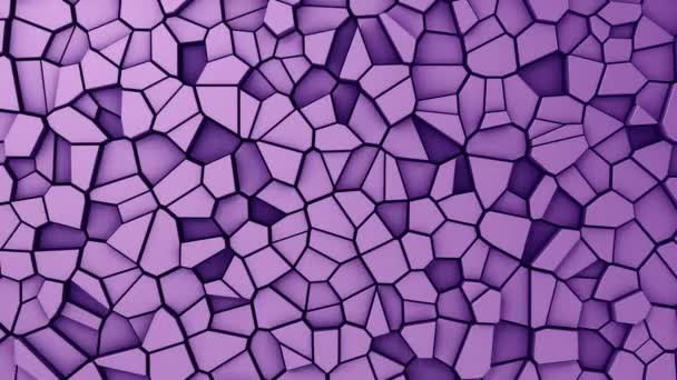 Technological Background Animation Wave Mosaic Purple Polygons Animation Seamless Loop — Stock Video