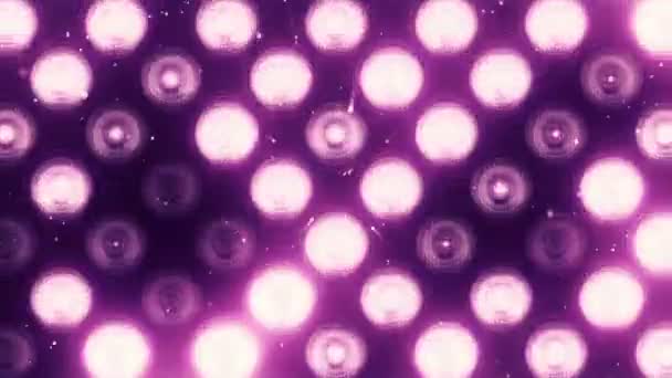 Animation d'ampoules clignotantes roses sur mur led, Animation de boucle transparente, concept de lumières de scène  