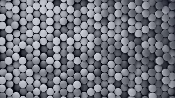 Fond Technologique Avec Animation Vague Mosaïque Cylindres Gris Animation Boucle — Video