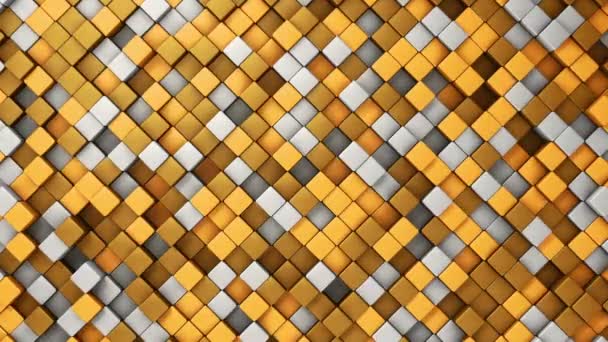 Technological Background Animation Wave Mosaic Yellow Squares Animation Seamless Loop — Stock Video