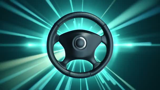 Streszczenie Tła Animacją Kierownicy Samochodu Szybkie Paski Pociągnięcia Symbolizujące Prędkość — Wideo stockowe
