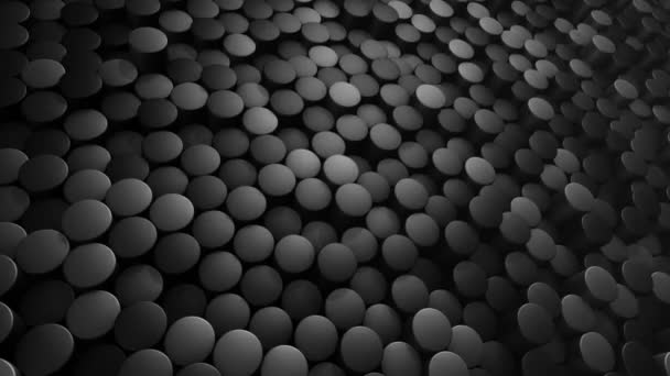 Technological Background Animation Wave Mosaic Grey Cylinders Animation Seamless Loop — Stock Video