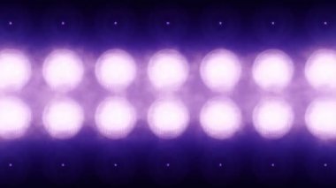 Lider duvardaki mor yanıp sönen ampullerin animasyonu, kusursuz döngünün animasyonu, sahne ışıkları konsepti 