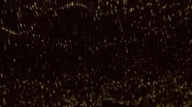 Altın çizgileri ve parçacıkları olan soyut teknolojik arka plan. Kusursuz döngünün animasyonu.