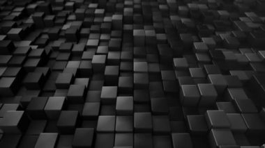 Gri karelerin dalga mozaiğinin animasyonuna sahip teknolojik arka plan, pürüzsüz döngünün animasyonu