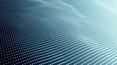 Turkuaz noktalardan gelen dalgalı çizgilerle soyut arkaplan, neon hatlarından yüzeye çıkan animasyon dalgalanmaları, pürüzsüz döngü animasyonları