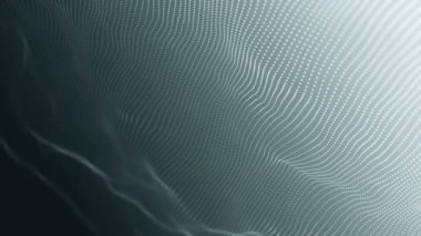 Turkuaz noktalardan gelen dalgalı çizgilerle soyut arkaplan, neon hatlarından yüzeye çıkan animasyon dalgalanmaları, pürüzsüz döngü animasyonları