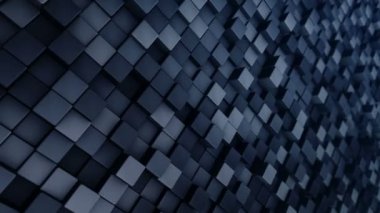 Mavi karelerin dalga mozaiğinin animasyonuna sahip teknolojik arka plan, kusursuz döngünün animasyonu