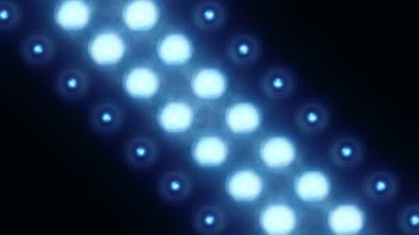 Animation of blue flashing light bulbs on led wall, Animation of seamless loop, stage lights  concept 