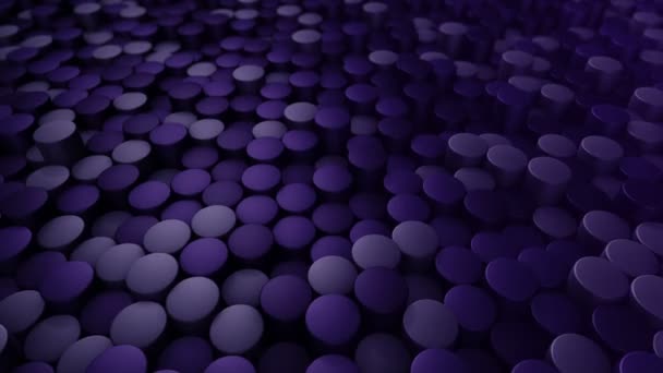 Fond technologique avec animation de vague mosaïque de cylindres violets, Animation de boucle transparente  