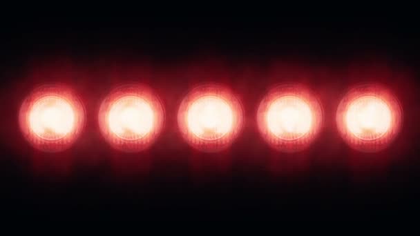 Animation d'ampoules clignotantes rouges sur mur led, Animation de boucle transparente, concept de lumières de scène  