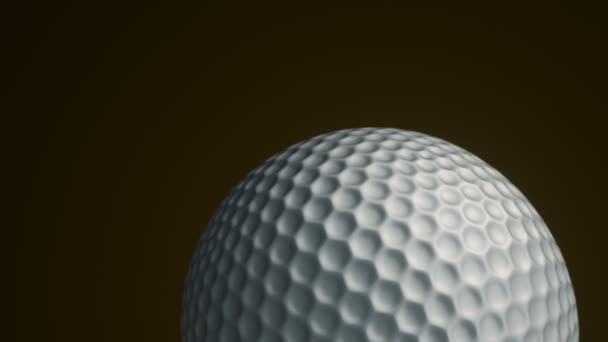 Animace Pomalého Otáčení Míče Pro Golf Pohled Zblízka Realistickou Texturou — Stock video