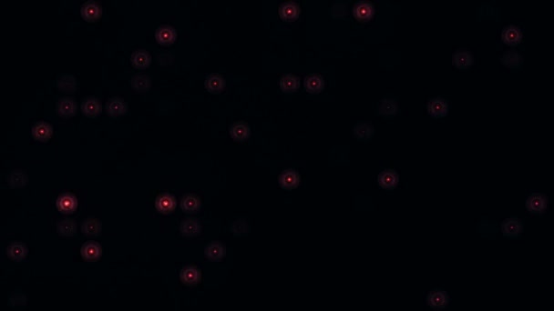 Ledウォール上の赤点滅電球のアニメーション シームレスループのアニメーション ステージライトの概念 — ストック動画